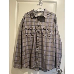REEF Grey Gray Plaid Men's Shirt